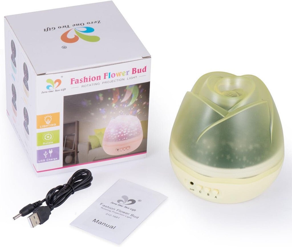 Virág Formájú Projektoros Forgó Éjszakai Lámpa Gyermekeknek - BShopybaba éjjeli fénygyermek lámpaLED éjszakai lámpaX000RV1B1H_5