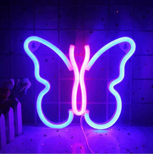 Wanxing Pillangó Formájú LED Neon Világítás 23x19cm - BShopy