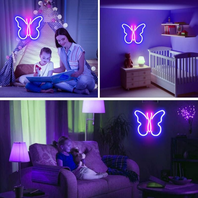 Wanxing Pillangó Formájú LED Neon Világítás 23x19cm - BShopy