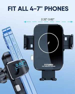Yitumu A26 Vezeték nélküli Autós Qi Gyors Töltő – 15W - BShopy