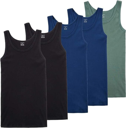 YouShow Férfi Sport Atléta, Trikó Szett S - es 5 db - os (Fekete - Kék - Oliva) - BShopy