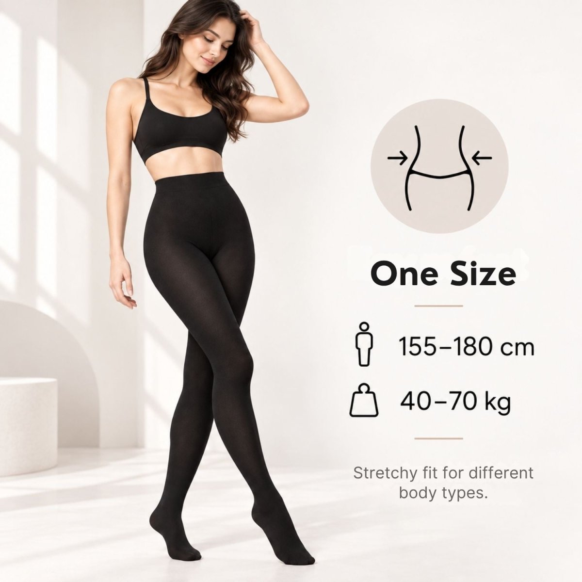 Yulaixuan módní dámské punčocháče, 3 ks (černé) - BShopy