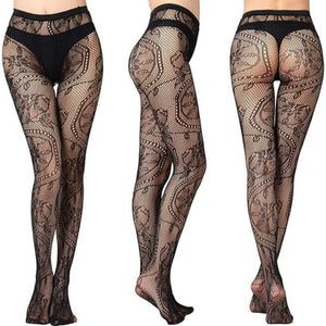 Yulaixuan Mintás Magas Derekú Harisnyanadrág Szett - 4 db, Egy Méret (155 - 175 cm, 40 - 70 kg) - BShopy