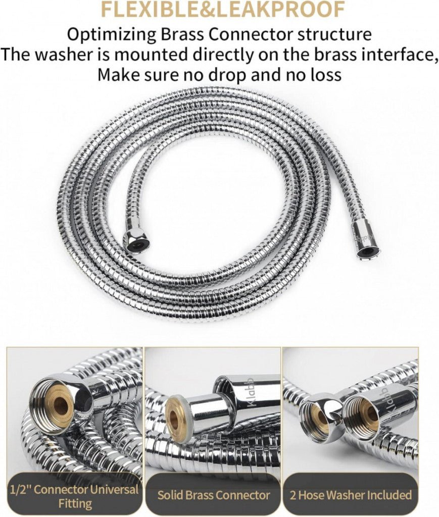 Zuhanycső 1,5 m – Univerzális, Tartós és Hajlékony Csere Cső Zuhanyfejhez - BShopy