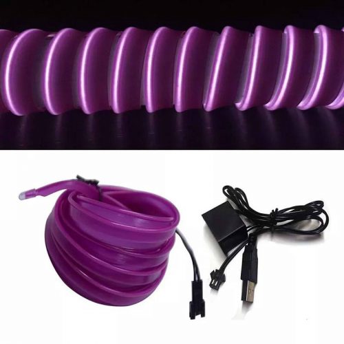 OneLED LED pásek do auta, řezací LED světlo s USB nabíječkou 3m (fialové)