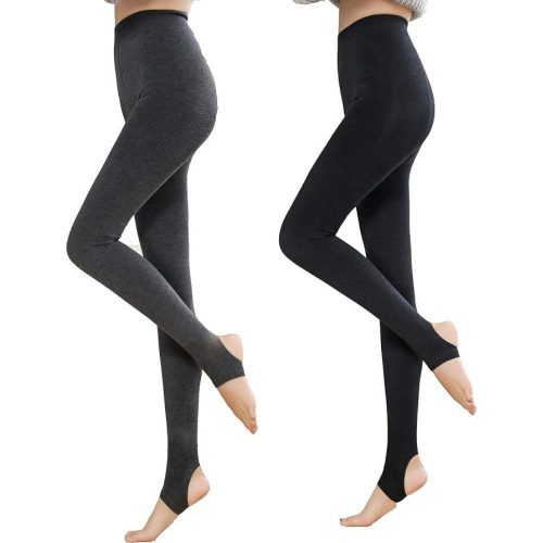 Yulaixuan dámské punčochové kalhoty bez nohou 2 ks (černo-šedé)