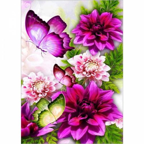 Bshop Diamond Painting Flowers and Butterflies 30 x 40 cm