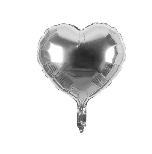 Stříbrné fóliové balónky ve tvaru srdce (30 ks)