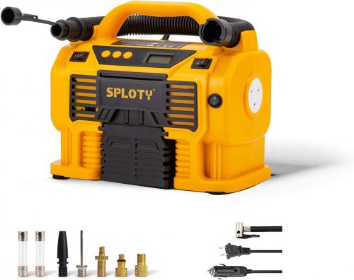 Sploty – elektrický kompresor do auta s výkonem 11Bar/160PSI, zásuvka do zapalovače cigaret 110V AC nebo 12V DC