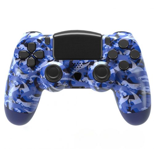 BPlay PS4 kompatibilní ovladač, dálkový ovladač s joystickem s duální vibrací, audio konektorem a nabíječkou (Blue Dino)